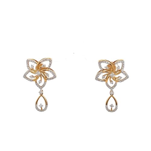 Modern Diamond Stud Earrings - Front