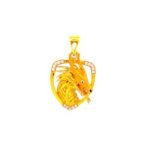 Fierce Dragon Essence Gold Pendant - Back