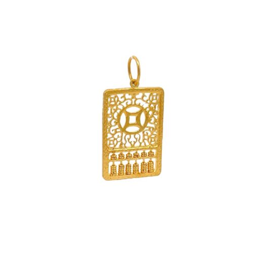 Prosperous Gold Abacus Gold Pendant | Mustafa Jewellery Singapore