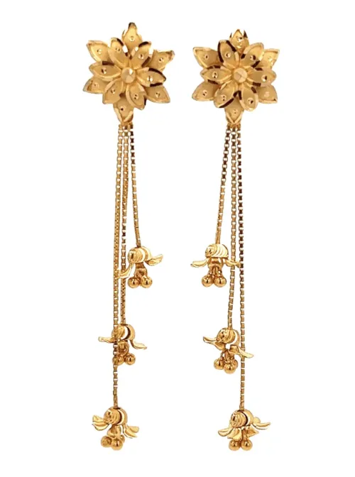 Cascade Gold Drops Earrings | Mustafa Jewellery Malaysia