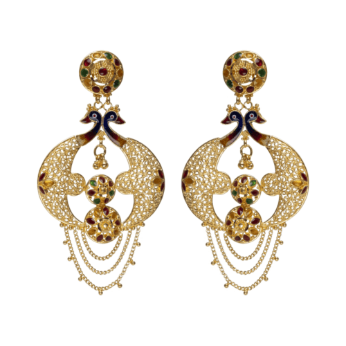 Anting-Anting Emas Berjuntai Opulent Peacock